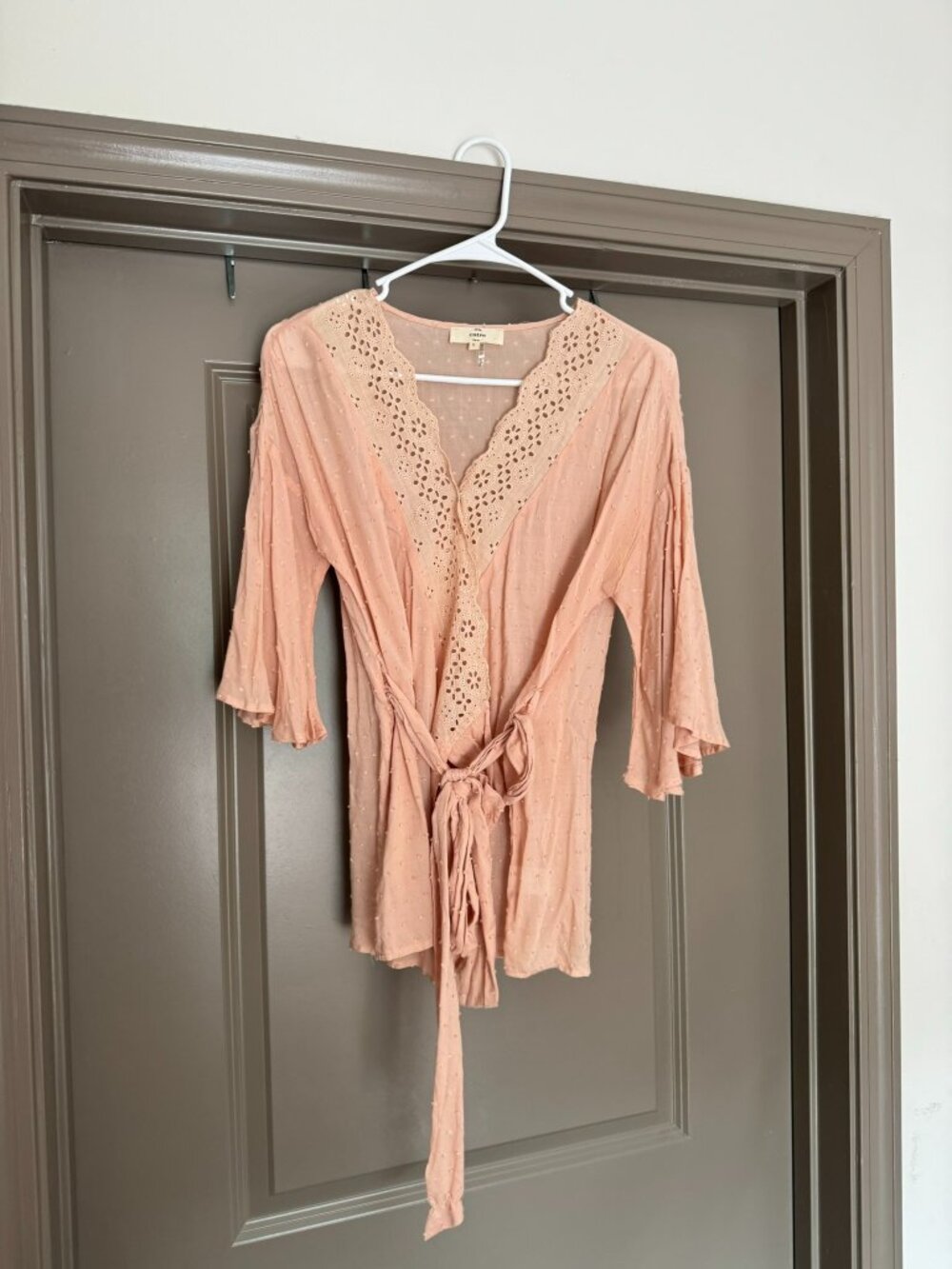 Blush Pink Wrap Blouse | Size Small